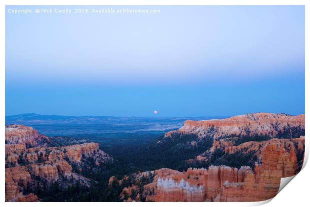 Bryce Canyon at Sunset and Moonrise Print by Nick Caville