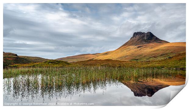 Reflections of Stac Pollaidh Print by George Robertson