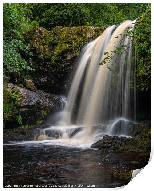  Muckle Alicompen waterfalls Print by George Robertson