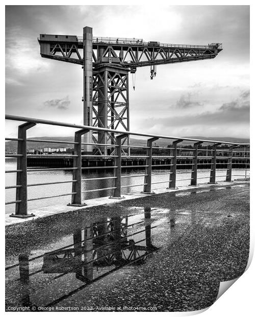 Reflections of the Titan Crane in Clydebank Print by George Robertson