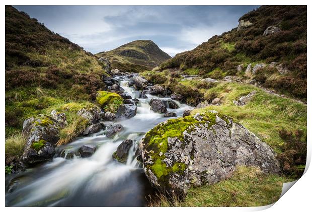 Outflow from Loch Skeen on Tail Burn Print by George Robertson