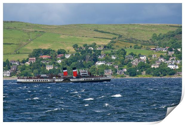 Paddlesteamer Waverley on River Clyde Print by George Robertson