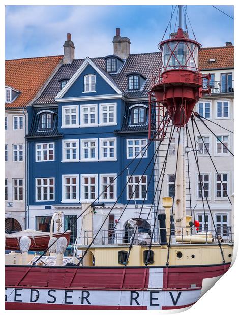Lighthouse Boat Copenhagen Print by George Robertson