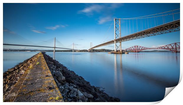 The Bridges over the Forth Print by George Robertson