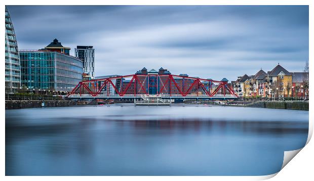 The Detroit Bridge in Salford Quays Print by George Robertson