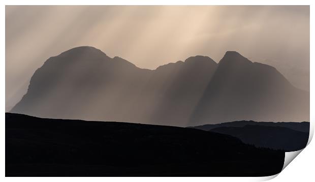 Crepuscular light over Suilven Print by George Robertson