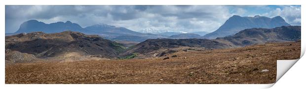 Panorama of the hills of Assynt, Scotland Print by George Robertson
