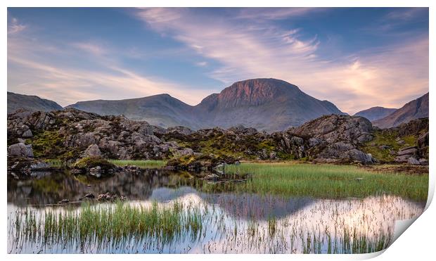 Reflections of Great Gable at Sunrise Print by George Robertson