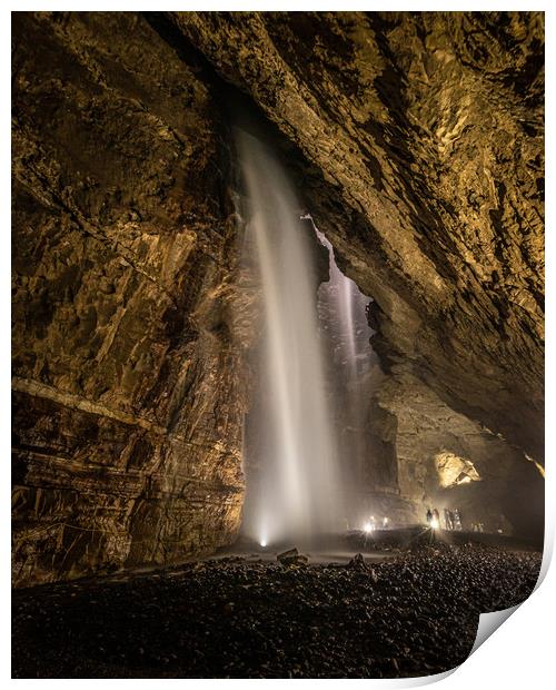 Waterfalls in Gaping Gill Print by George Robertson