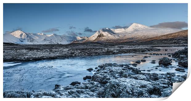 First light on the Black Mount on Rannoch Moor  Print by George Robertson