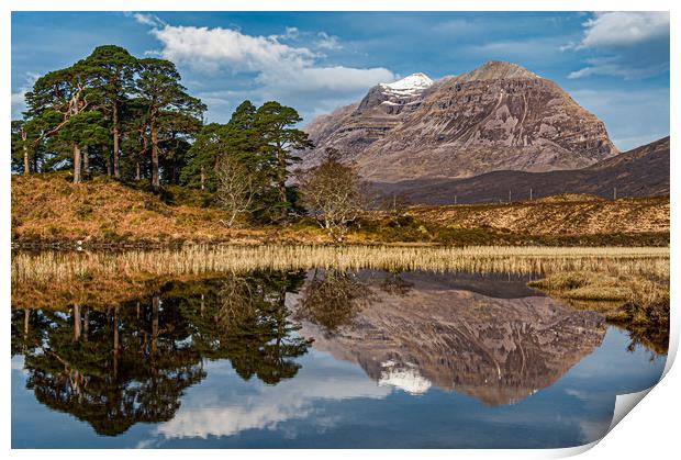 Liathach across Loch Clair Print by George Robertson