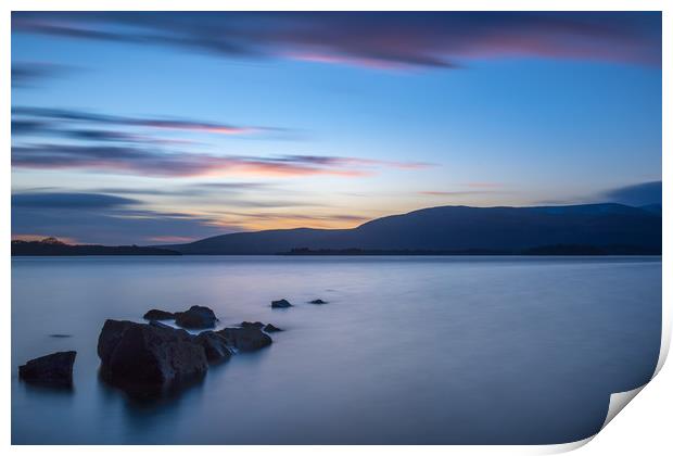 Sunset at Milarrochy Bay on Loch Lomond Print by George Robertson