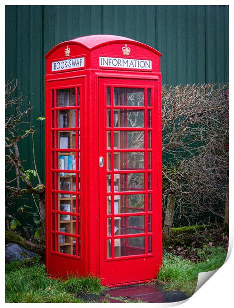 Red Phone box shop Print by George Robertson