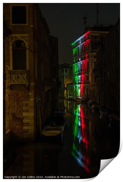 Colourful Reflection I, Venice Print by Ian Collins