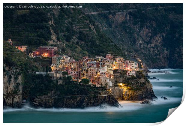 Manarola, just after Sunset 1 Print by Ian Collins