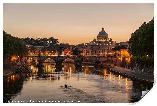 Sunset on the Tiber, Rome Print by Ian Collins