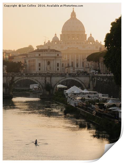 Dusk on the Tiber, Rome Print by Ian Collins