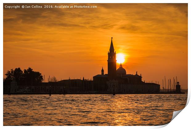 San Giorgio Maggiore at Sunset, Venice Print by Ian Collins