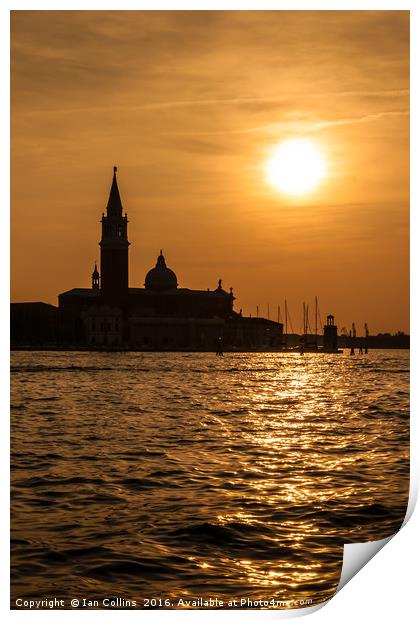 Venice Sunset Print by Ian Collins