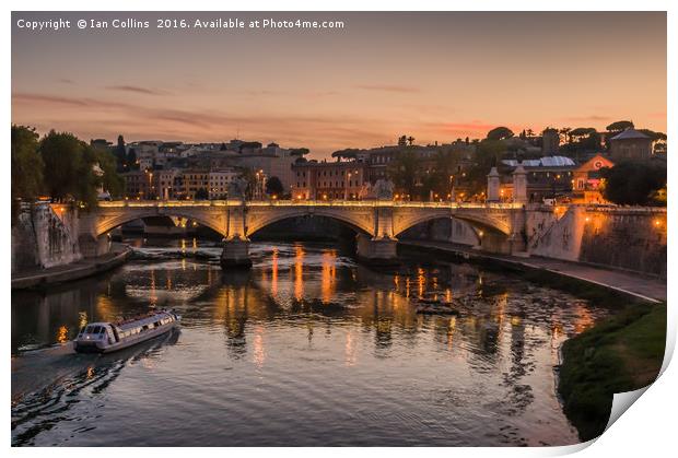 Boat Tour on the Tiber Print by Ian Collins