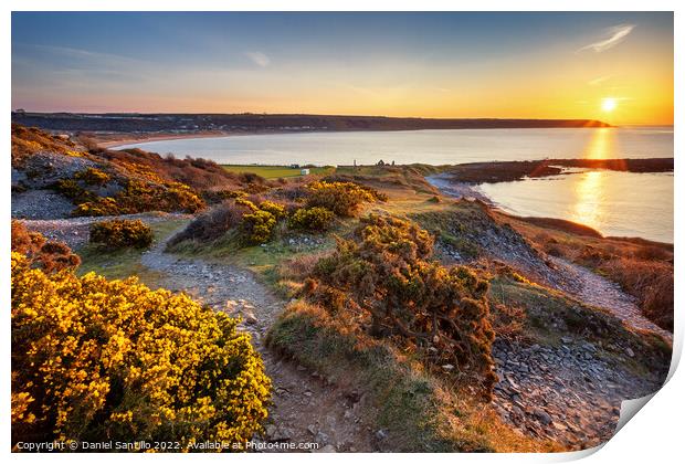 Port Eynon Bay, Gower Print by Dan Santillo