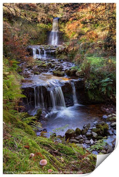 Blaen y Glyn Waterfall, Brecon Beacons National Park Print by Dan Santillo