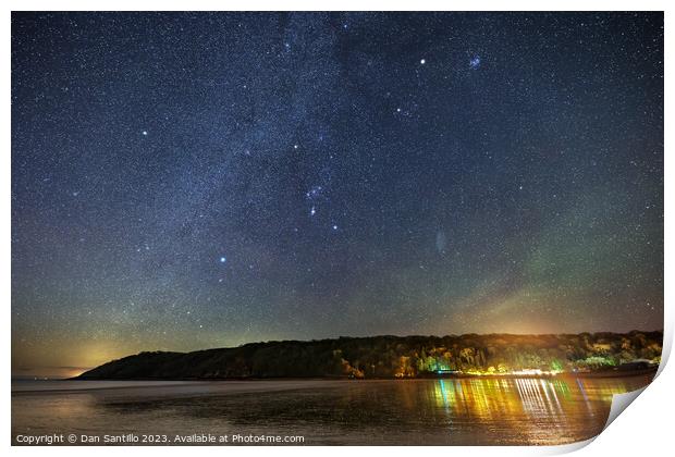 Oxwich Bay on Gower at Night Print by Dan Santillo