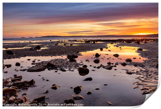 Swansea Bay Sunset Print by Dan Santillo