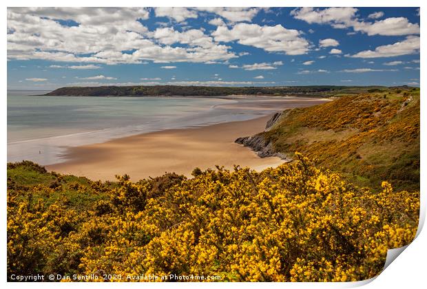 Tor Bay and Oxwich Bay, Gower, Wales Print by Dan Santillo