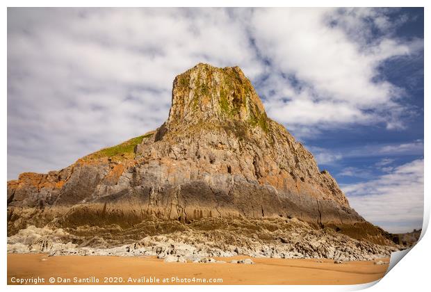 Great Tor at Tor Bay on Gower Print by Dan Santillo