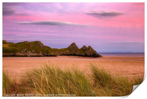 Three Cliffs Bay, Gower Print by Dan Santillo