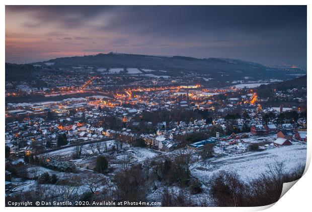 Pontardawe from Elephant Rock, Swansea Valley Print by Dan Santillo