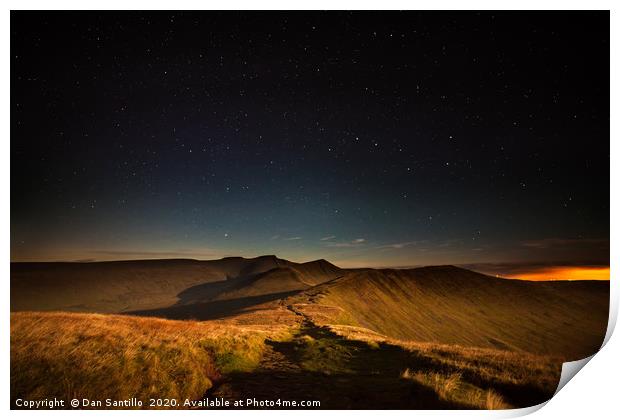 Corn Du, Pen y Fan, Cribyn and Fan y Big, Brecon B Print by Dan Santillo