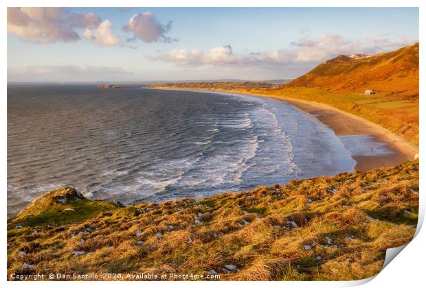 Rhossili Bay, Gower, Wales Print by Dan Santillo