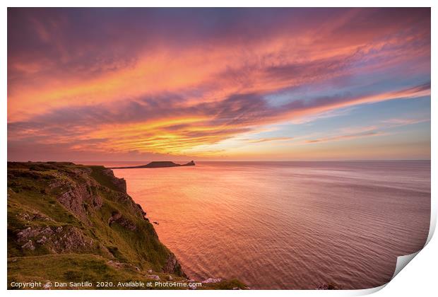 Worms Head, Rhossili Bay, Gower Print by Dan Santillo