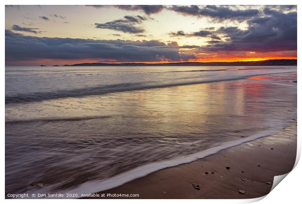 Mumbles across Swansea Bay at sunset Print by Dan Santillo