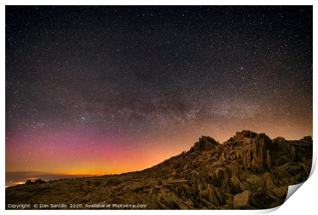 Glyder Fawr with the Northern Lights Print by Dan Santillo