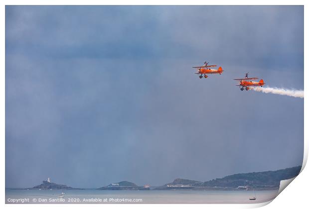 Wing Walkers at Wales National Airshow 2018 Print by Dan Santillo