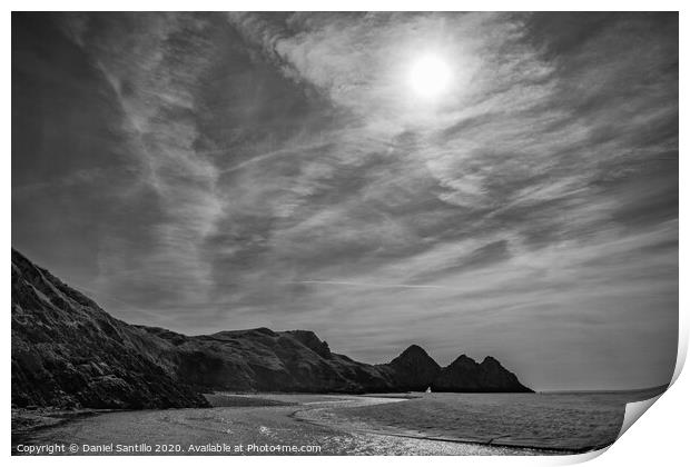 Three Cliffs Bay, Gower Print by Dan Santillo