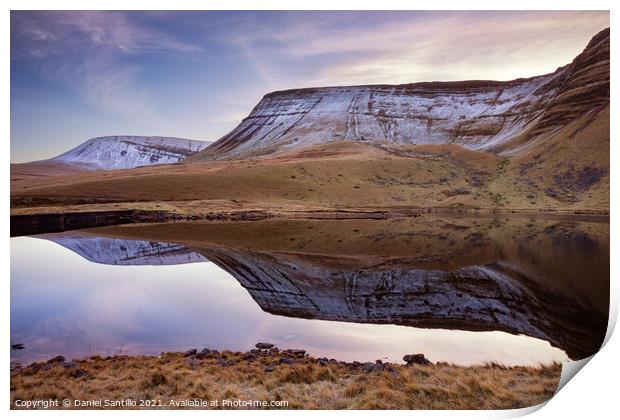 Llyn y Fan Fach with Picws Du and Fan Brycheiniog Print by Dan Santillo