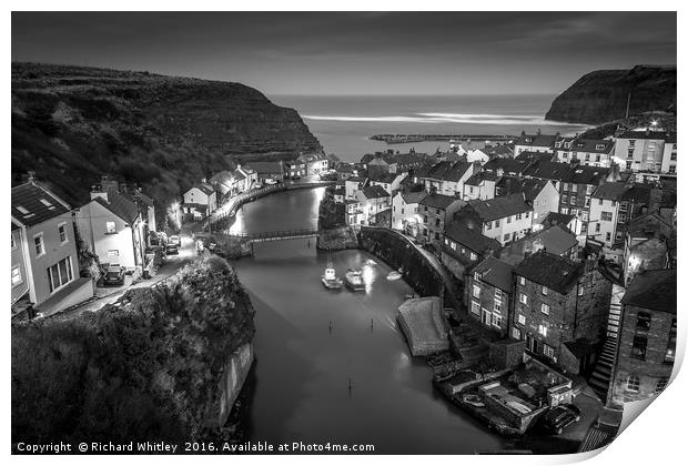 Staithes at Dusk Print by Richard Whitley