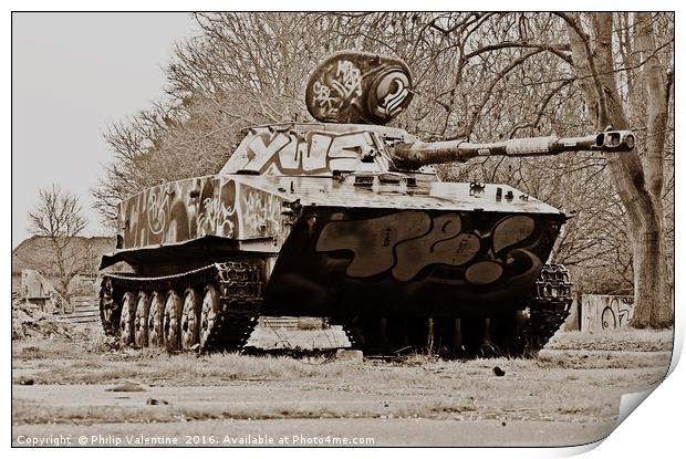 PT-76 Tank at RAF Upwood Print by Philip Valentine