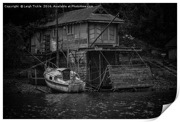 Rudyard Boat Shed Print by Leigh Tickle