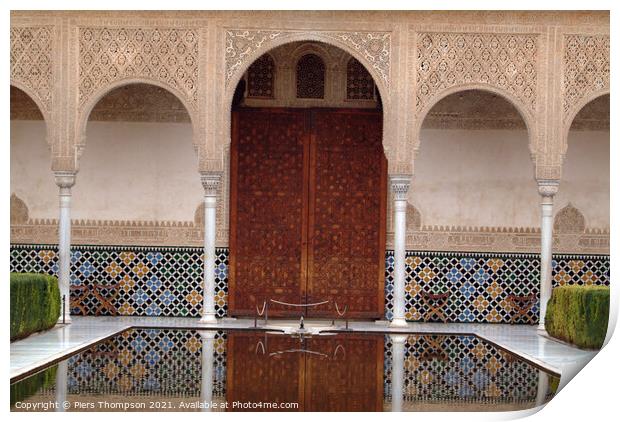 Inside the Alhambra Palace Print by Piers Thompson
