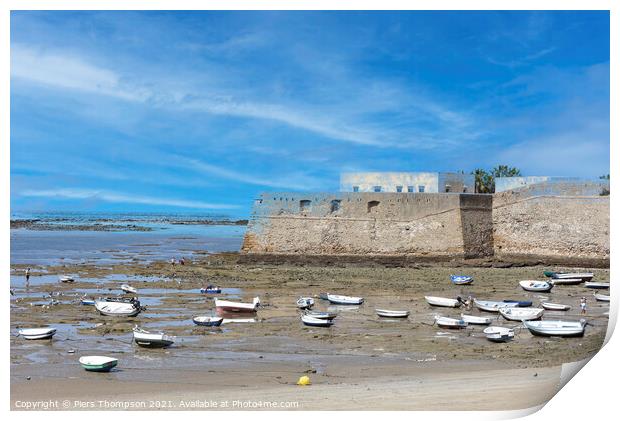La Caleta Beach in the historical center of Cadiz, Spain. Print by Piers Thompson