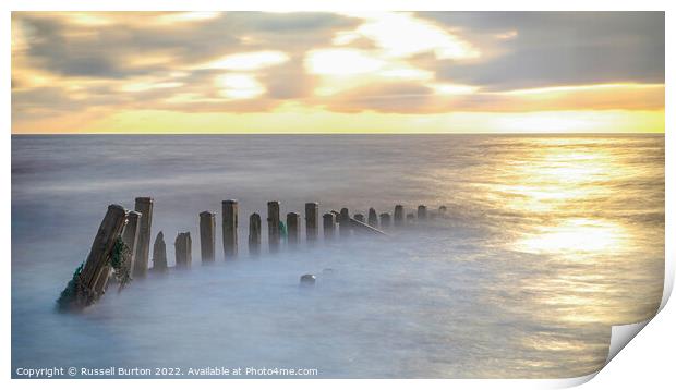 Sunrise at Spurn Point Print by Russell Burton