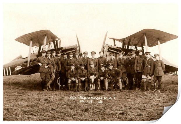 92 Squadron RAF November 1918 SE5 Aircraft Print by Chris Langley