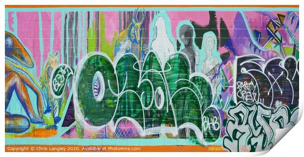 Graffiti on Graffiti Print by Chris Langley