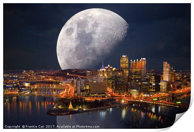 Spacey Pittsburgh Print by Frankie Cat