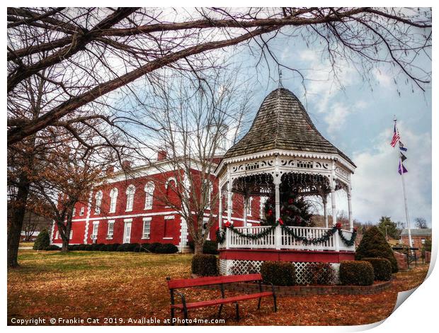 Iron County Courthouse and Gazebo Print by Frankie Cat